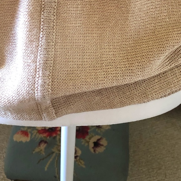 Talbots Reversible Gold Short Sleeve Sweater~M - Picture 6 of 7